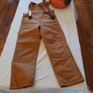 Carhartt kids XL small adults lined bib overalls